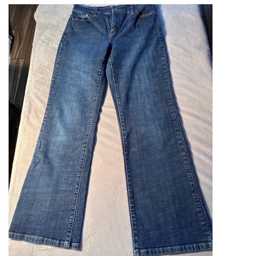 Levis Perfectly Slimming 512 Boot Cut Jeans Womens 12 Medium Blue Denim Stretch